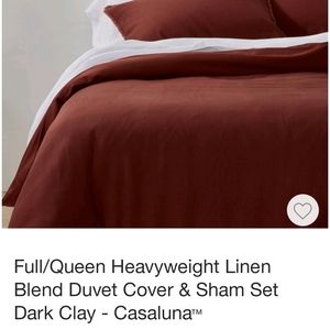 Casaluna linen blend duvet set Full/Queen- Dark Clay.